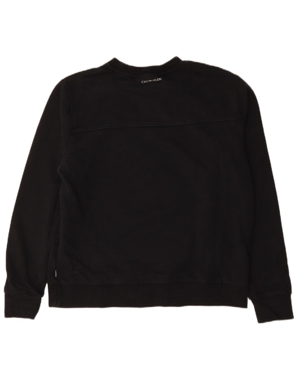 Calvin Klein Sudadera gráfica para mujer Jumper UK 20 2XL Algodón negro