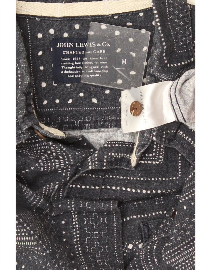 Camisa de manga corta para hombre John Lewis Algodón geométrico gris medio
