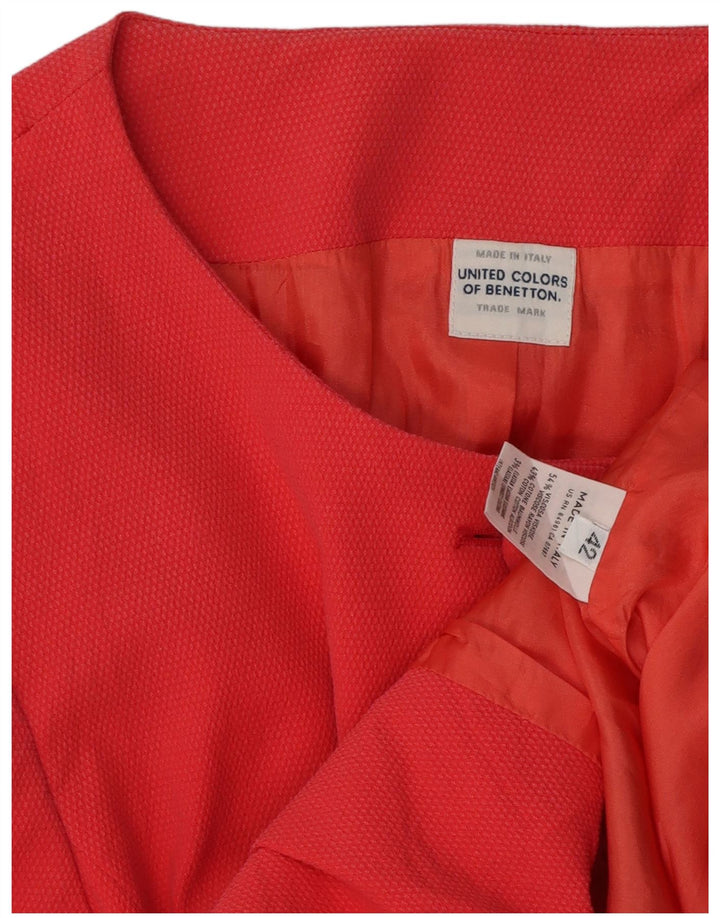 BENETTON Chaqueta tipo blazer de manga corta con 5 botones para mujer IT 42 Rosa medio