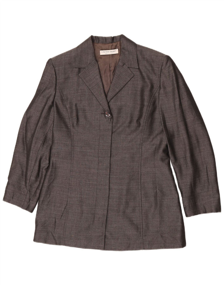 Il Marchese Coccapani Chaqueta tipo blazer de 1 botón para mujer UK 44 Grande Gris