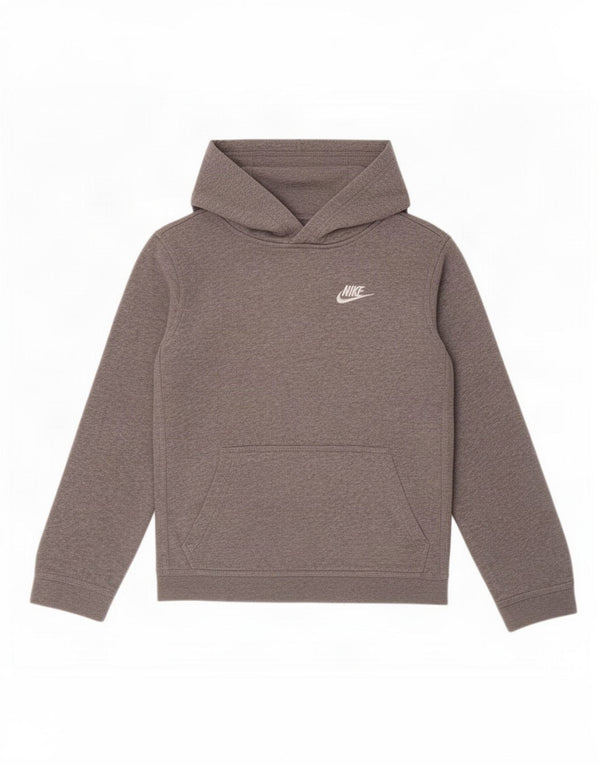 Nike Boys Hoodie Jumper 12-13 Years Large Grey Flecked Cotton