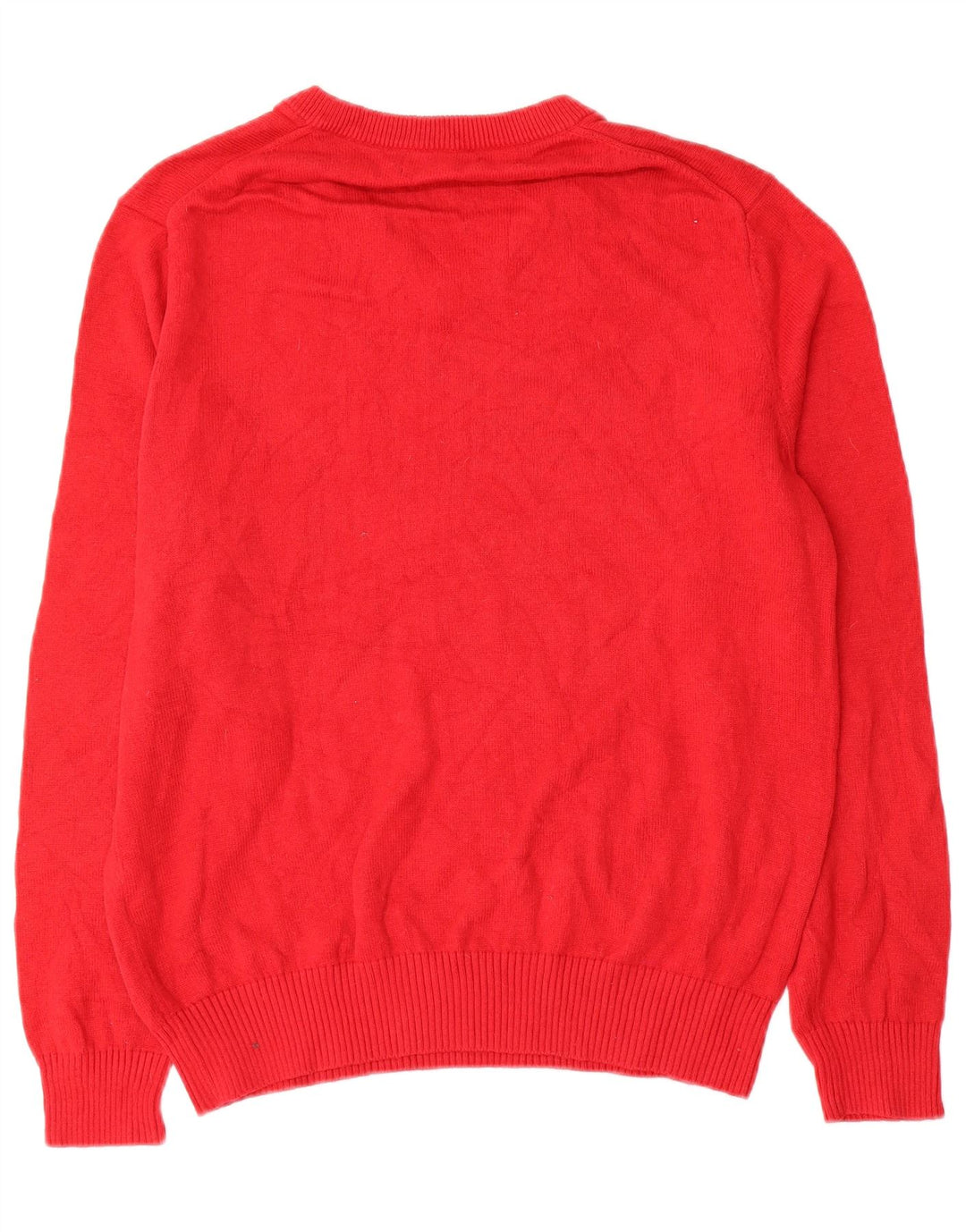 Nautica Jersey con Cuello en V para Hombre de algodón Rojo Mediano