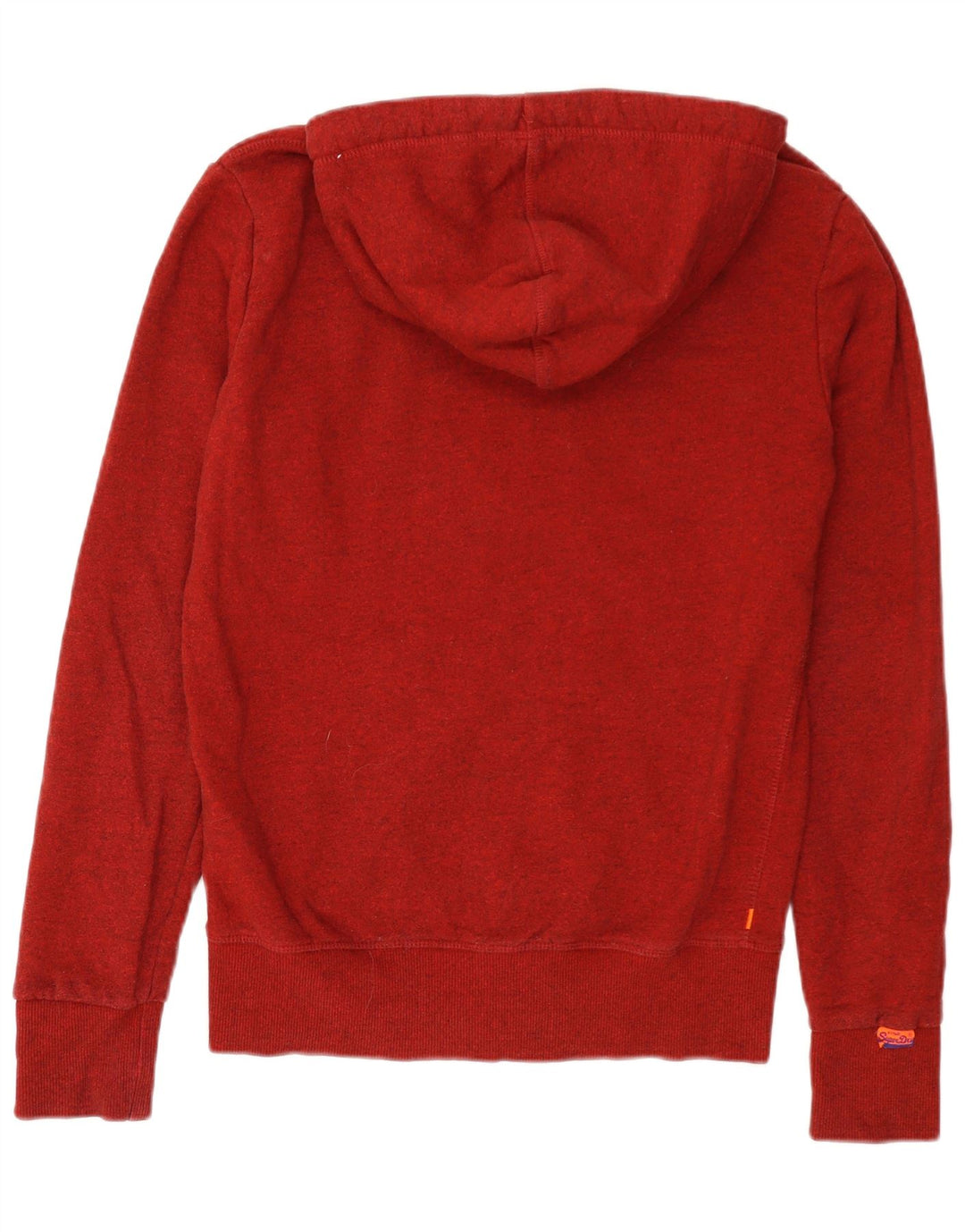 Superdry Sudadera con capucha y cremallera gráfica para hombre de algodón moteado rojo pequeño