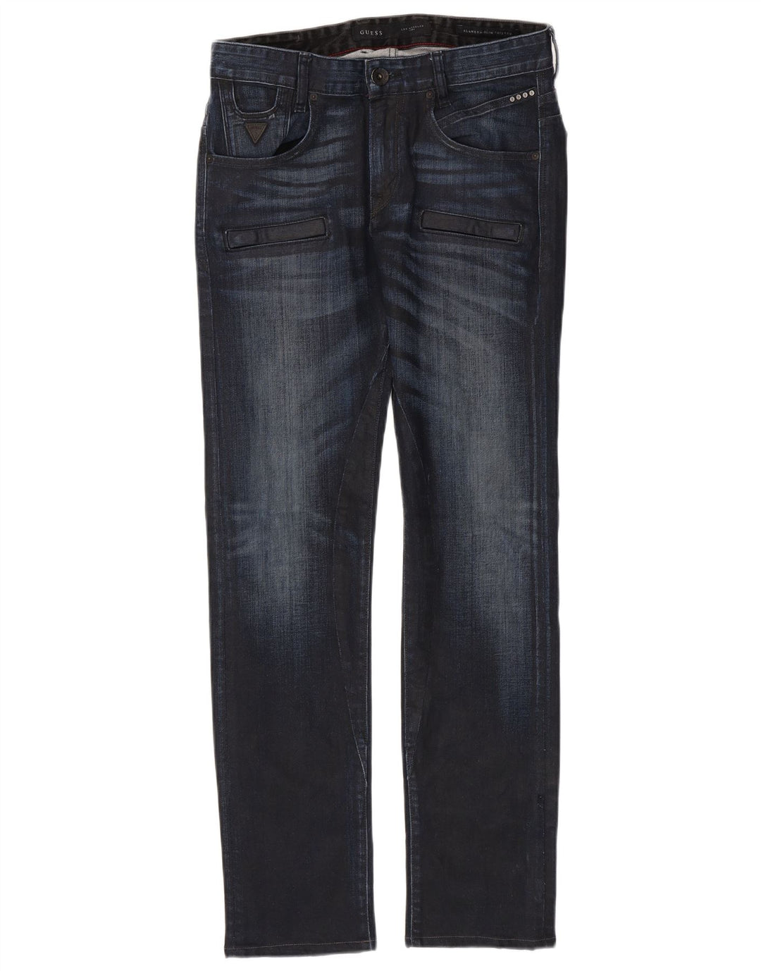 Guess Vaqueros Rectos Hombre W30 L32 Azul Marino Algodón