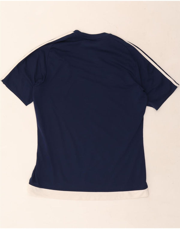 Camiseta ADIDAS Climalite para hombre Top medio azul marino color block poliéster