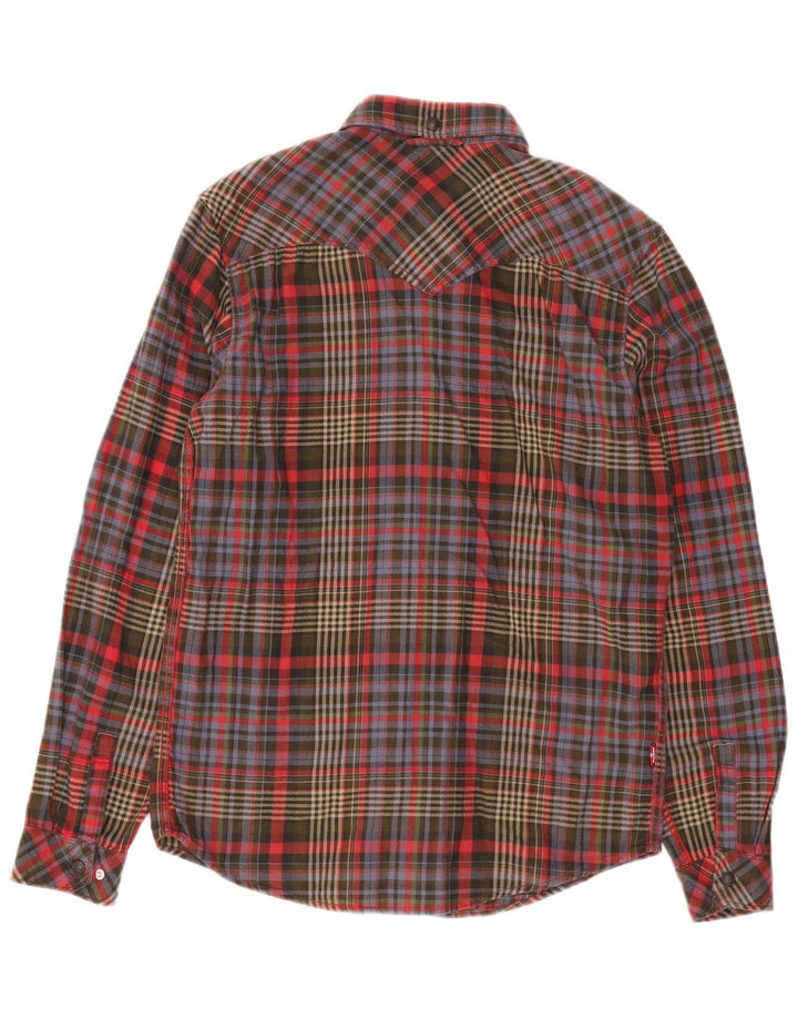 Levi's Camisa de franela de ajuste estándar para hombre, algodón a cuadros multicolor pequeño
