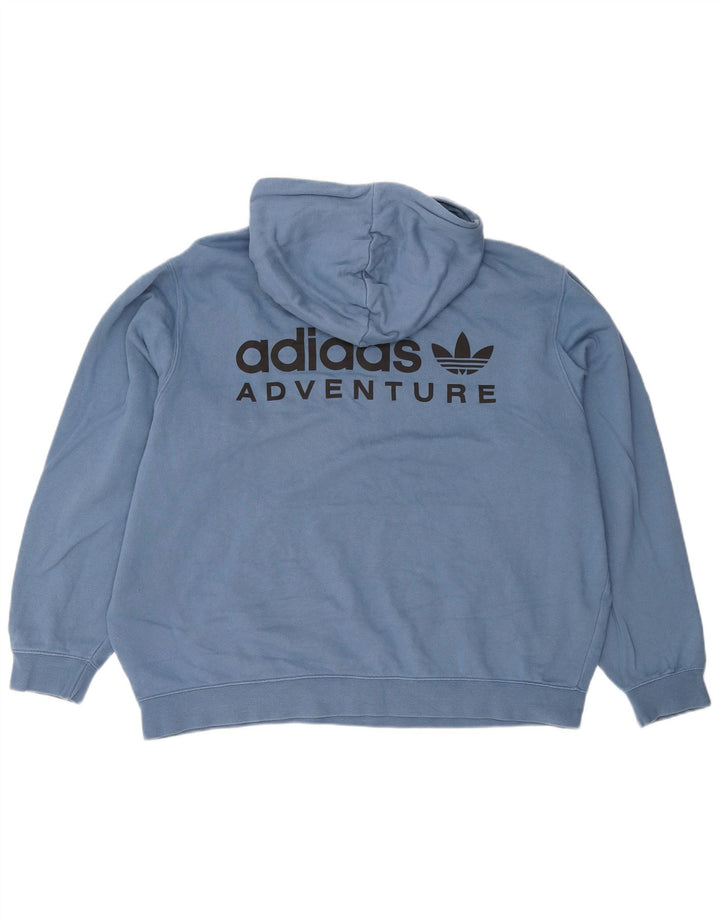 ADIDAS Hombre Adventure Graphic Sudadera con capucha Jumper 2XL Algodón azul
