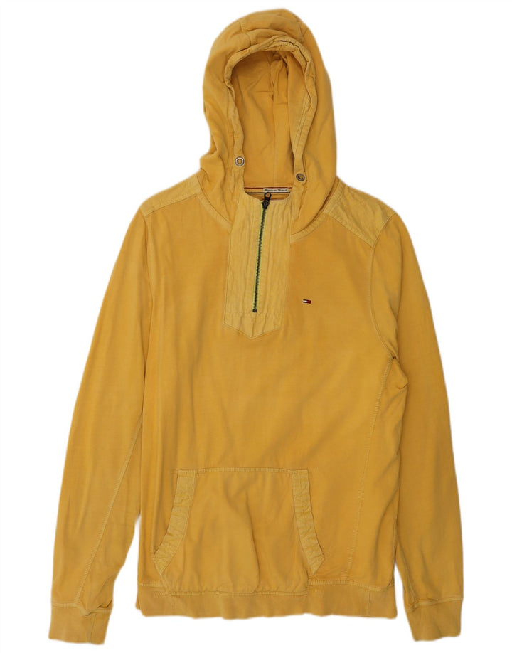 TOMMY HILFIGER Jersey con capucha y cuello con cremallera para hombre Amarillo medio
