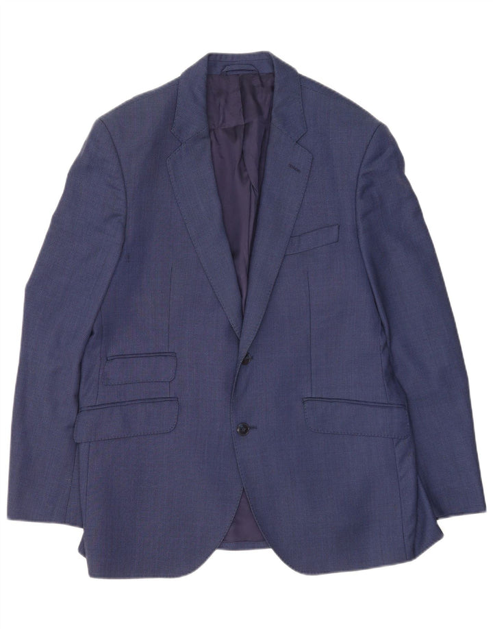Hackett Chaqueta tipo blazer de 2 botones para hombre UK 42 XL Lana azul