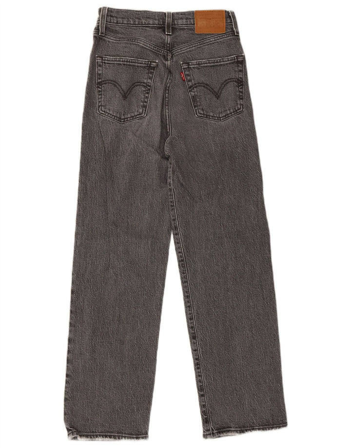 LEVI'S Womens Ribcage Straight Jeans  W23 L27 Grey Cotton