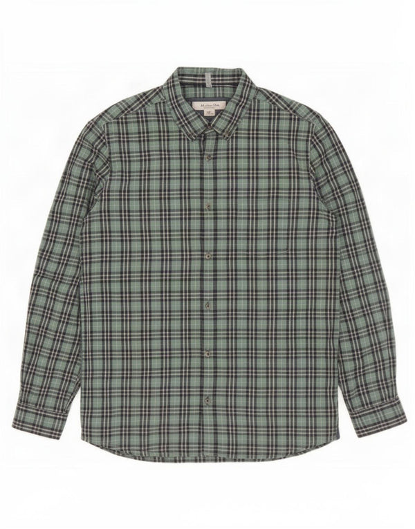 Massimo Dutti Camisa Niño 13-14 Años Cuadros Verde Algodón