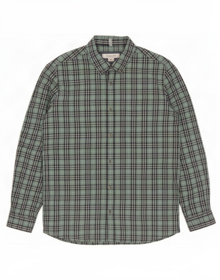 Massimo Dutti Camisa Niño 13-14 Años Cuadros Verde Algodón