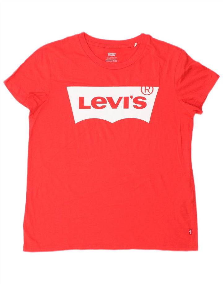 Levi's Camiseta con gráfico extragrande para mujer UK 10 Small Red Cotton