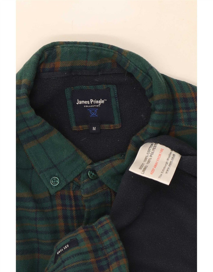 James Pringle Camisa de franela de leñador para hombre Algodón a cuadros verde medio