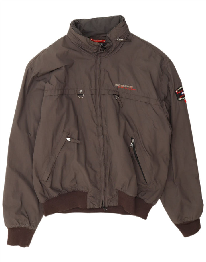 Chaqueta bomber con capucha para hombre Cape Horn UK 44 2XL Marrón Poliamida