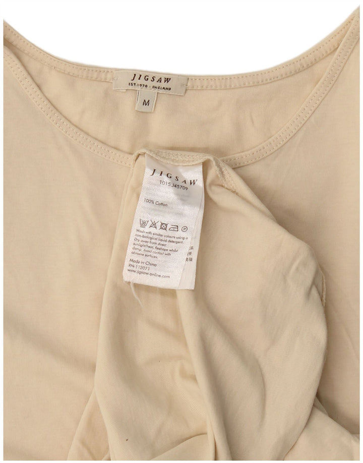 Camiseta sin mangas para mujer Jigsaw UK 44 Algodón beige medio