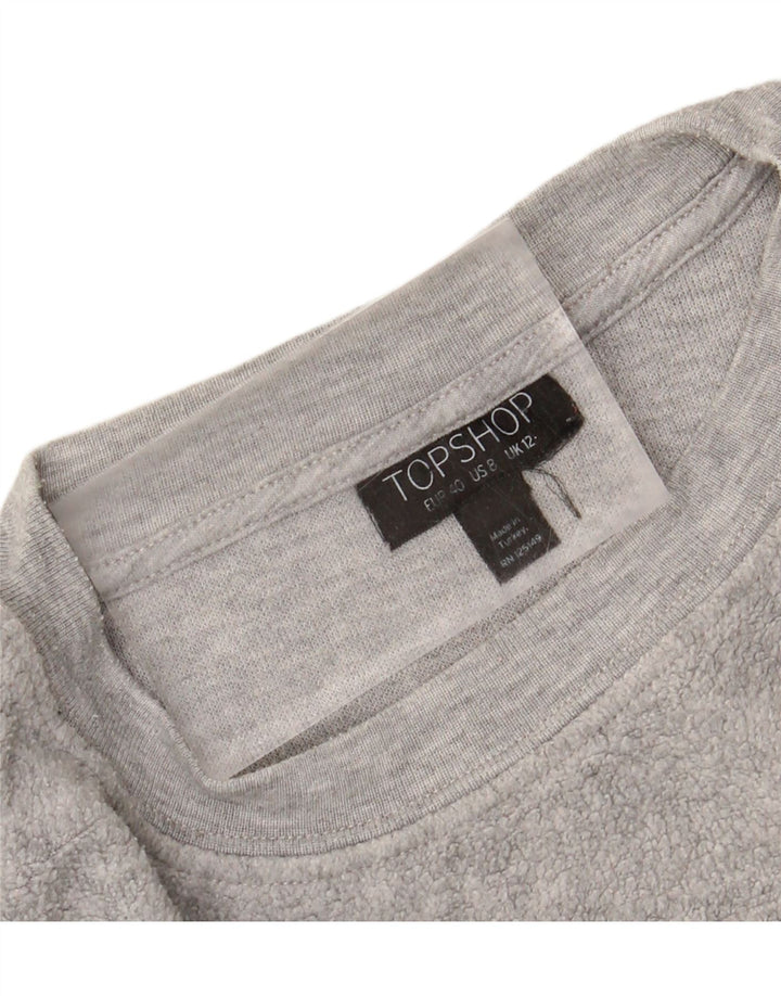 TOPSHOP Womens Oversized Fleece Jumper UK 12 Medium Grey Polyester Vintage Topshop and Second-Hand Topshop from Messina Hembry 