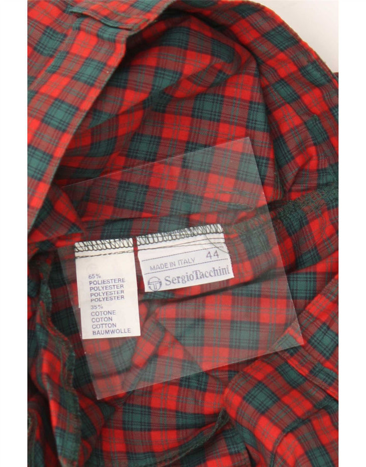 Sergio Tacchini Pantalones cortos chinos de cintura alta para mujer IT 44 Medium W26 Red Check