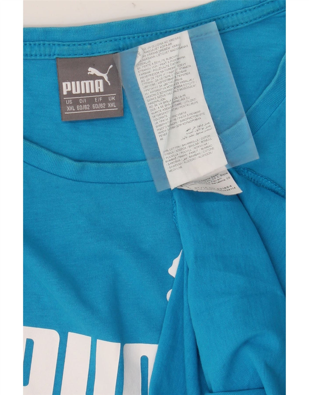 Puma Camiseta gráfica para hombre Top 2XL Algodón azul