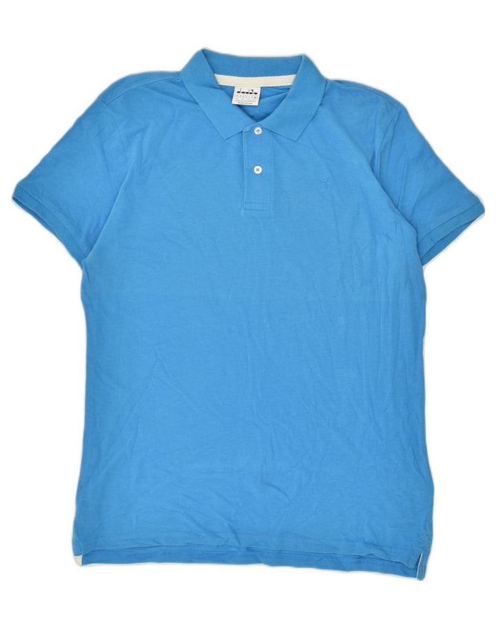 DIADORA Mens Polo Shirt XL Blue Cotton | Vintage Diadora | Thrift | Second-Hand Diadora | Used Clothing | Messina Hembry 
