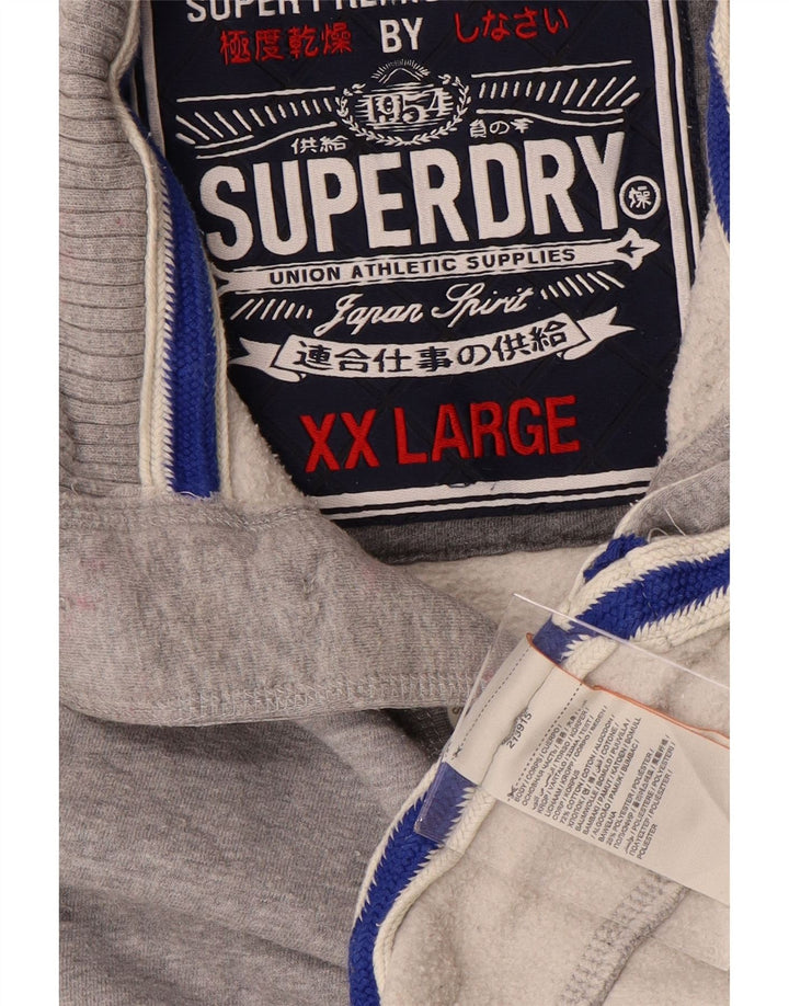 SUPERDRY Sudadera con cuello y botones gráficos para hombre Jumper 2XL Gris moteado