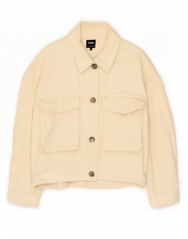 Zara Chaqueta utilitaria holgada para hombre UK 20 2XL Off White