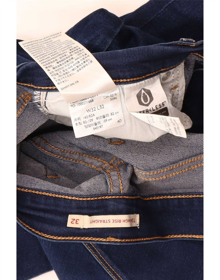 Levi's Mujer 724 Vaqueros Rectos De Tiro Alto W32 L26 Azul Marino