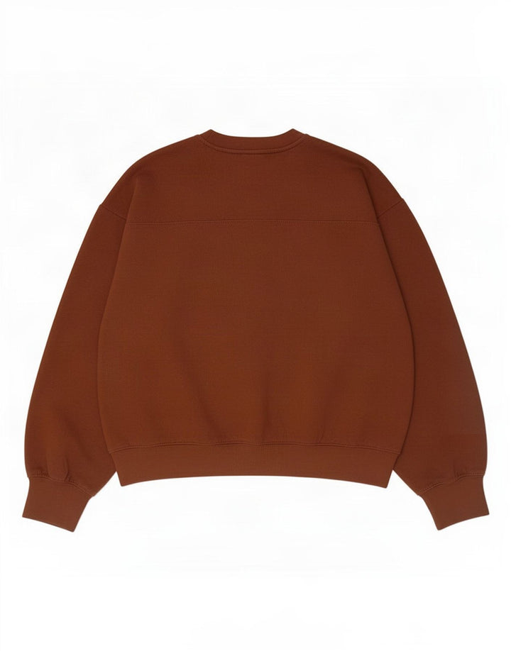 Zara Mujer Crop Sudadera Extragrande Jersey UK 44 Poliéster Marrón Medio