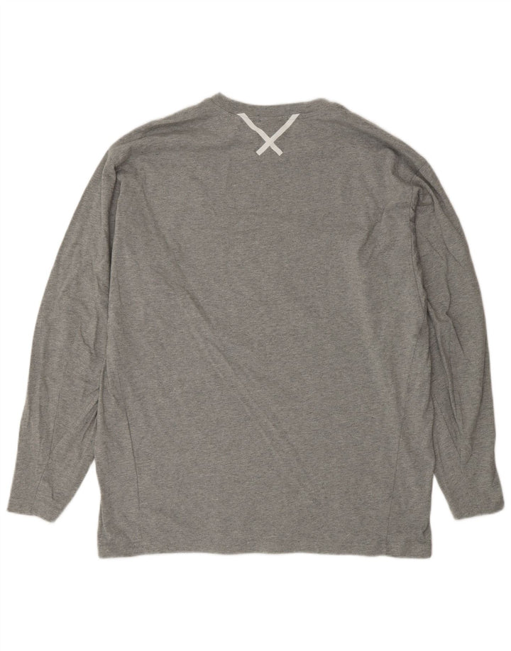 Adidas Hombre Top Manga Larga Algodón Gris Medio