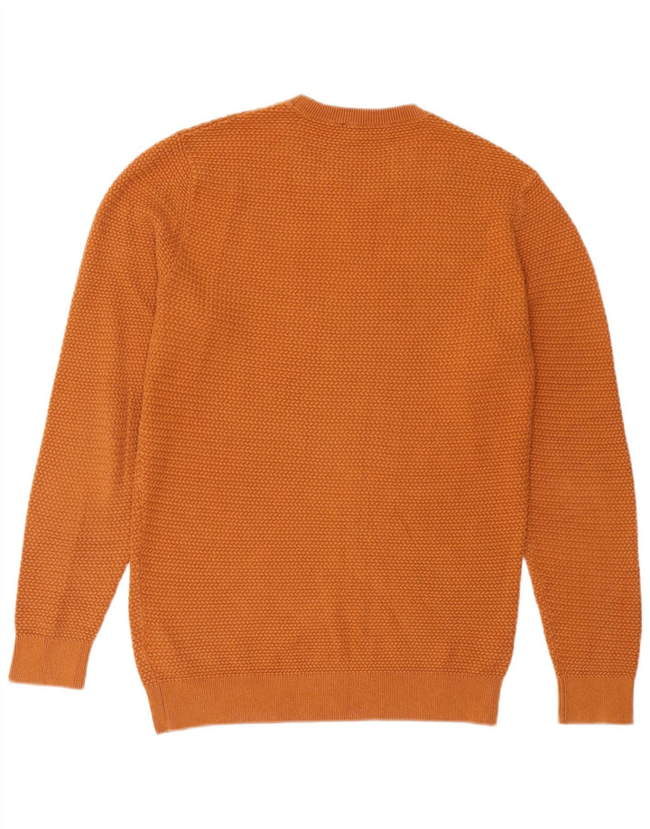 Cos - Jersey de cuello redondo para hombre, talla pequeña, algodón naranja