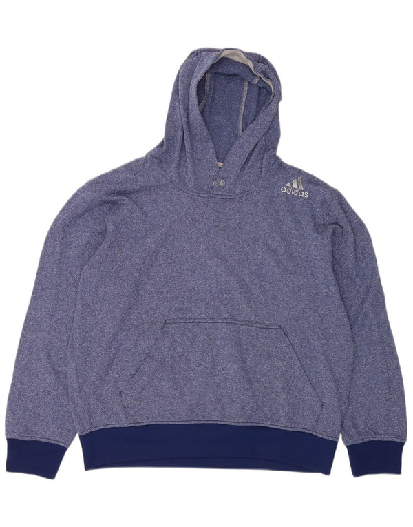 Adidas Mens Climawarm Sudadera con capucha Jumper Grande Azul Moteado Poliéster