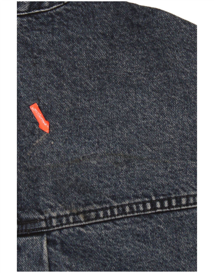 Zara Mujer Crop Chaqueta Vaquera Extragrande UK 40 Mediana Azul Marino Algodón