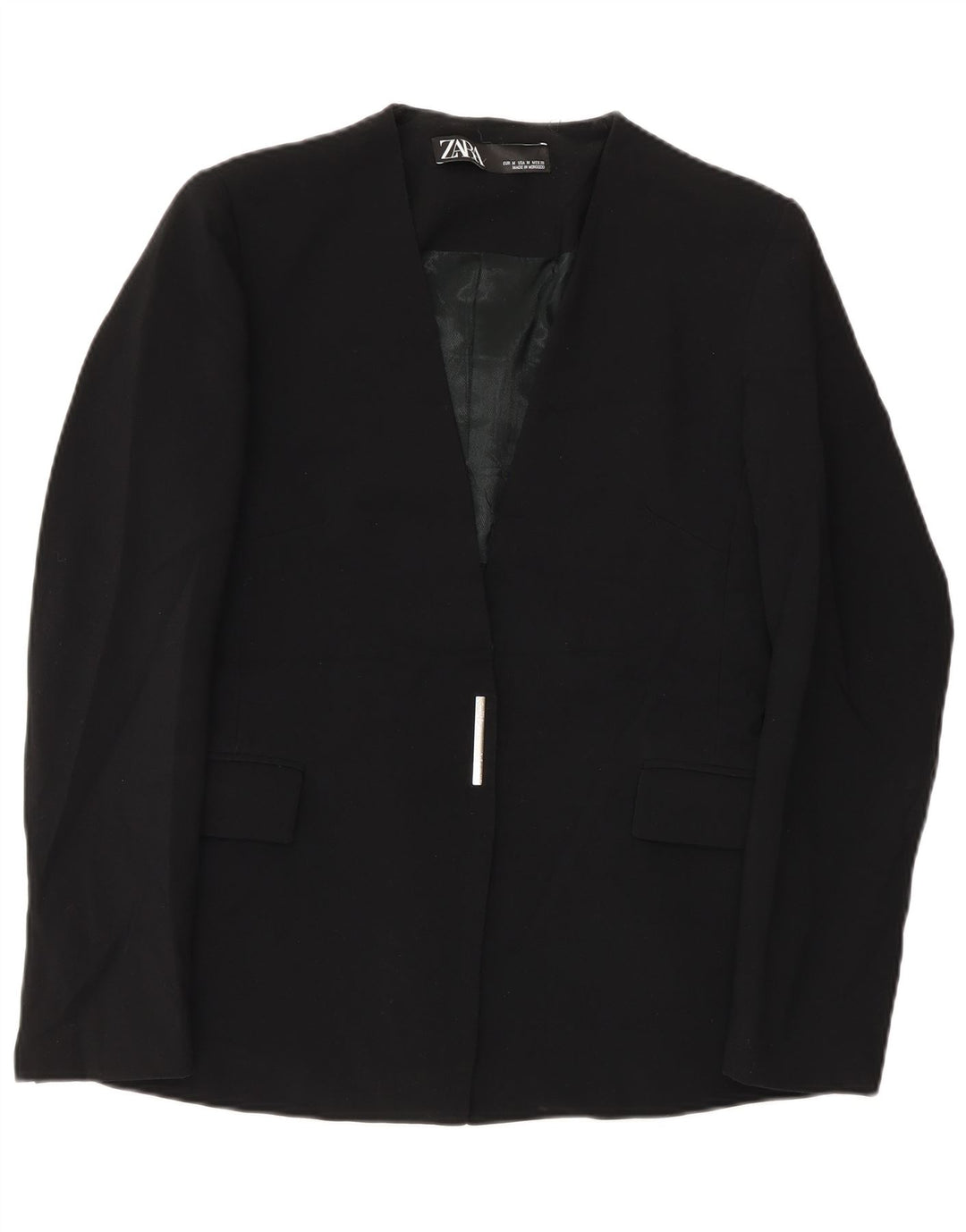 Zara Mujer Blazer Chaqueta Reino Unido 12 Mediano Negro