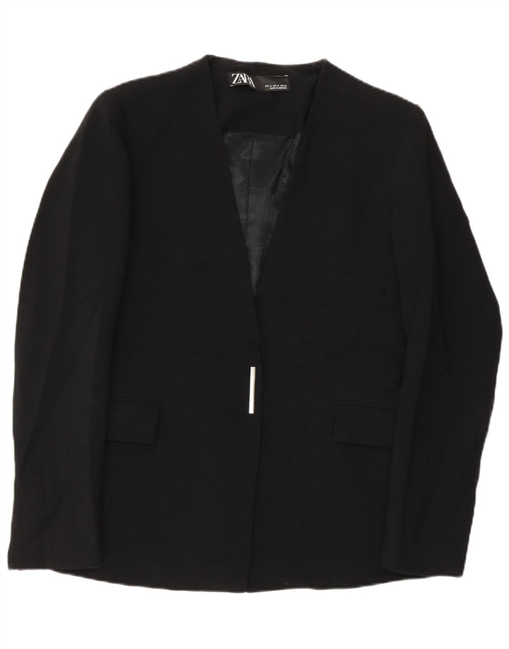 Zara Mujer Blazer Chaqueta Reino Unido 12 Mediano Negro