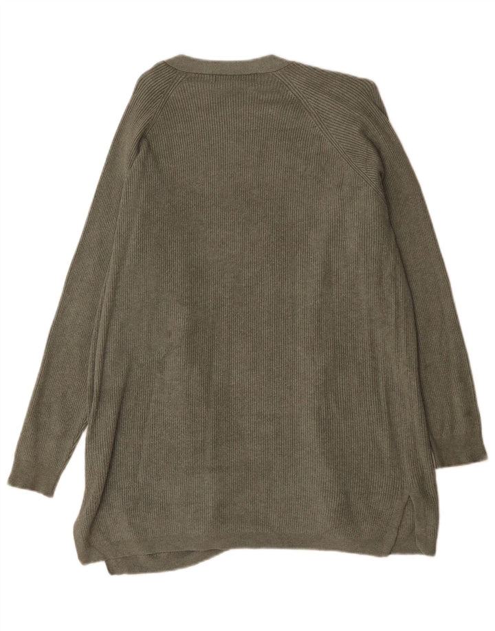 Marks & Spencer Suéter tipo cárdigan abierto para mujer UK 44 Viscosa verde medio
