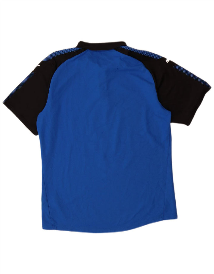 PUMA Polo gráfico para hombre poliéster con bloques de color azul grande