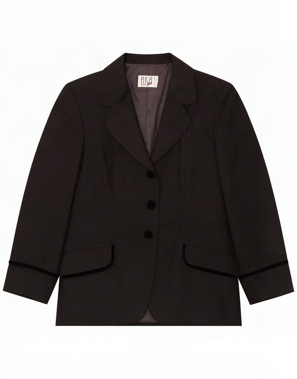 Chaqueta blazer vintage de 3 botones para mujer IT 50 XL Lana virgen gris
