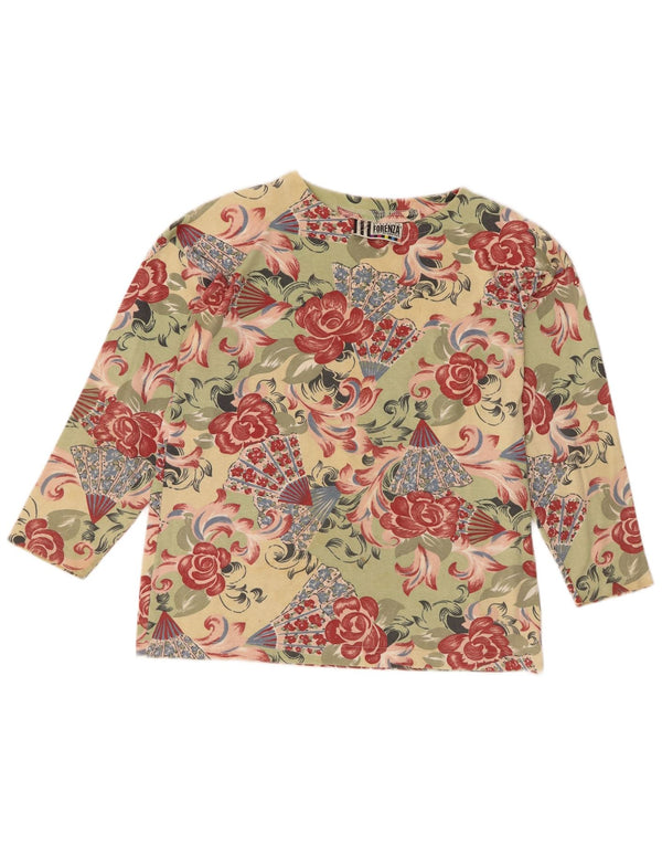 Forenza Top Mujer Manga Larga UK 46 Grande Verde Floral