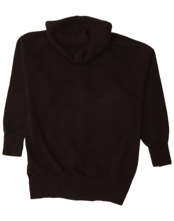 Bench Sudadera con capucha y cremallera gráfica para mujer UK 12 Medium Black Cotton