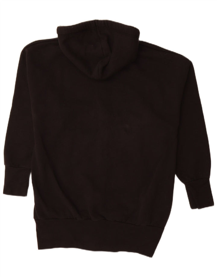 Bench Sudadera con capucha y cremallera gráfica para mujer UK 12 Medium Black Cotton