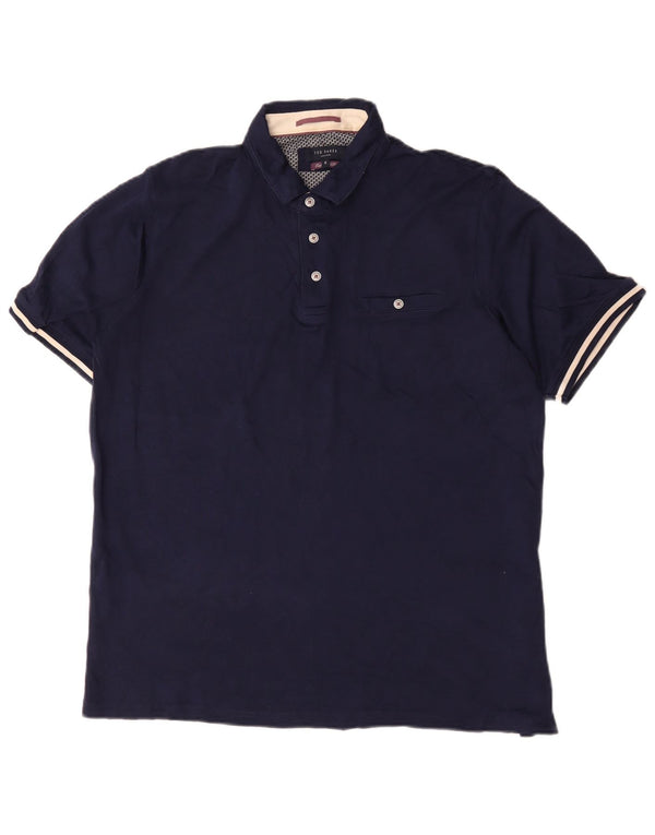 Polo Ted Baker para hombre talla 5 XL algodón azul marino