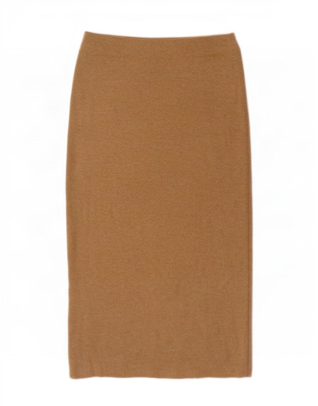 Zara Mujer Falda Midi De Punto Pequeña W26 Poliéster Beige