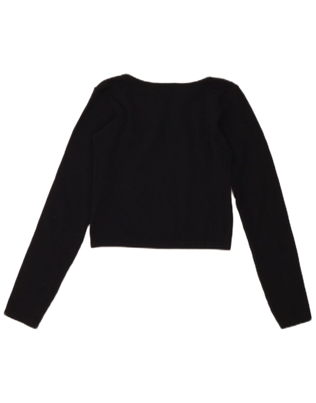 Zara Top corto de manga larga para mujer UK 46 Large Azul marino