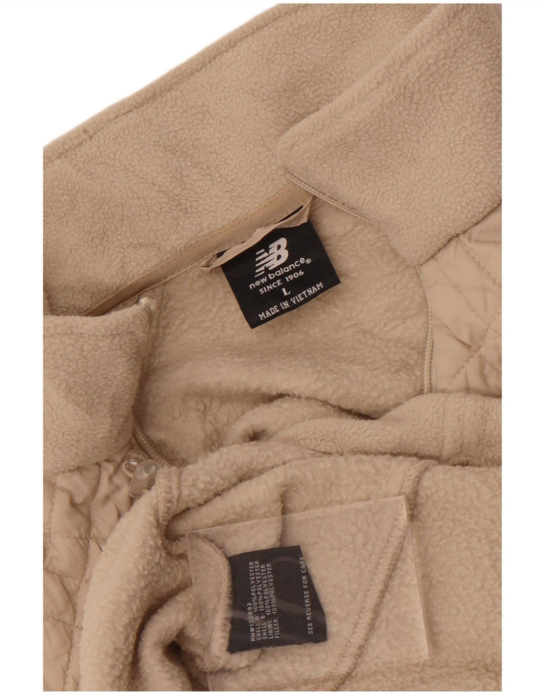 New Balance Chaqueta polar para mujer UK 46 Grande Poliéster beige