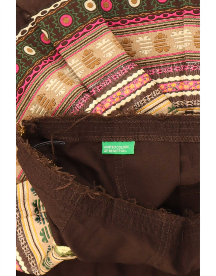 Benetton Falda Acampanada IT 42 Medium W30 Bloque De Color Multicolor