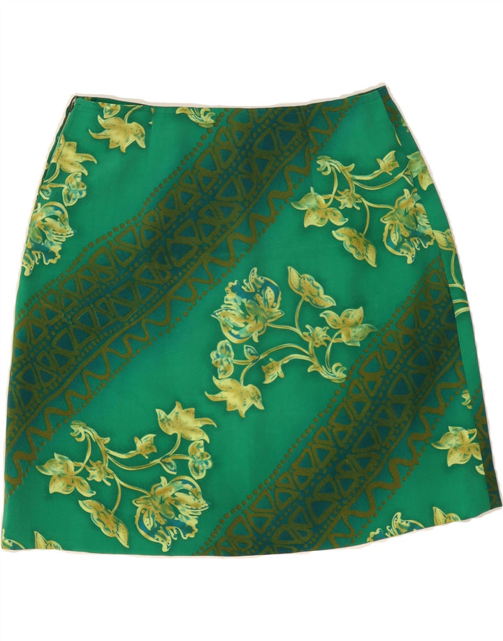 VINTAGE Womens Straight Skirt W28 Medium Green Paisley Vintage Vintage and Second-Hand Vintage from Messina Hembry 