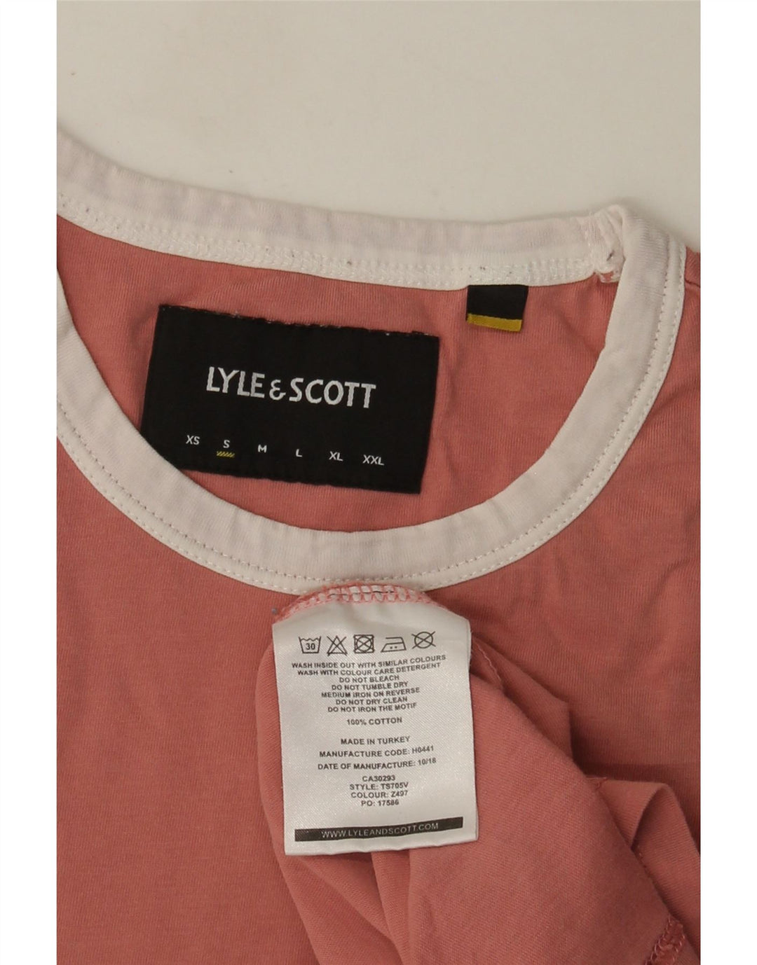 Camiseta Lyle & Scott Hombre Top Small Rosa Algodón