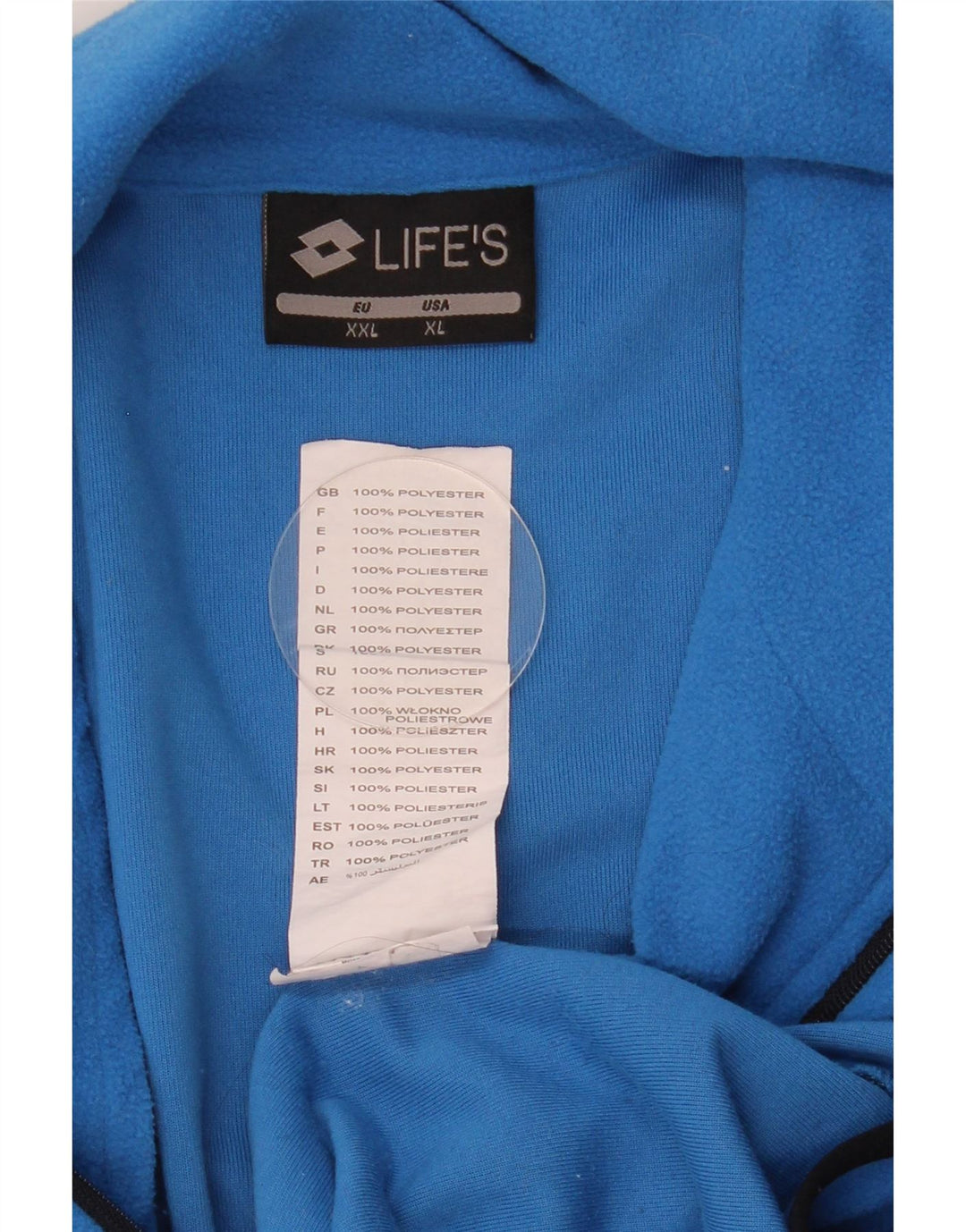 Lotto Jersey de forro polar con cuello y cremallera para hombre 2XL Poliéster azul