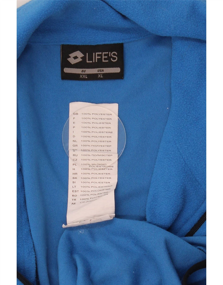 Lotto Jersey de forro polar con cuello y cremallera para hombre 2XL Poliéster azul