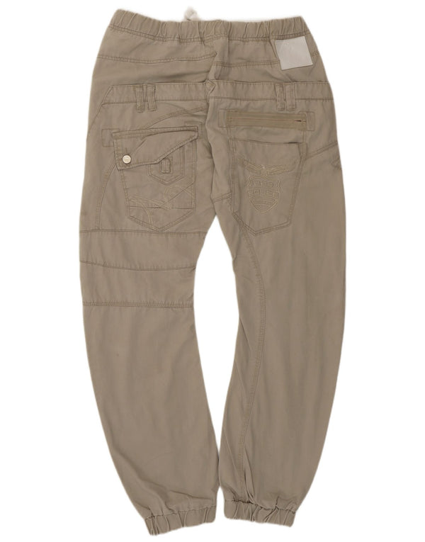 883 Police Pantalones cargo para hombre con estampado gráfico W34 L30 Algodón beige